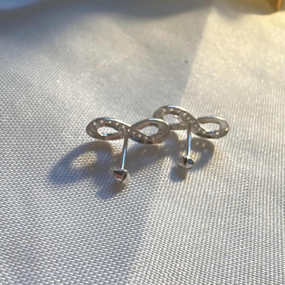 Silver Infinity Earrings - Picture 7 of 7